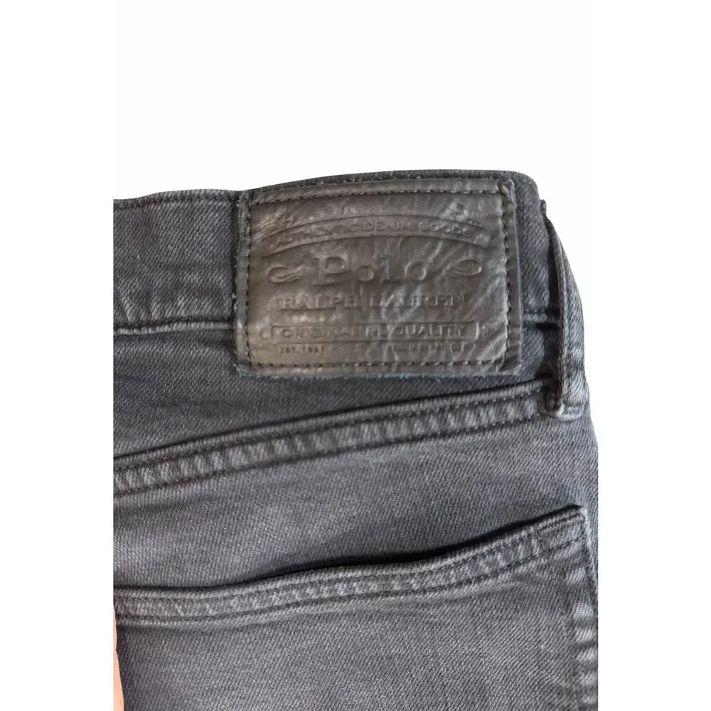 Polo Ralph Lauren Men's Slim Straight Gray Dark Wash Stretch Denim Jeans 36